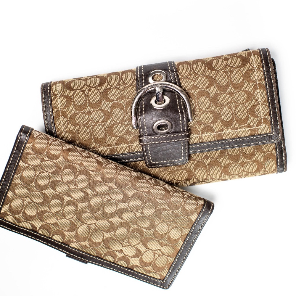 Coach Soho Trifold Large Wallet with Checkbook